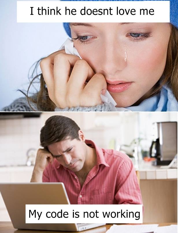 a programmer with his girlfriend
