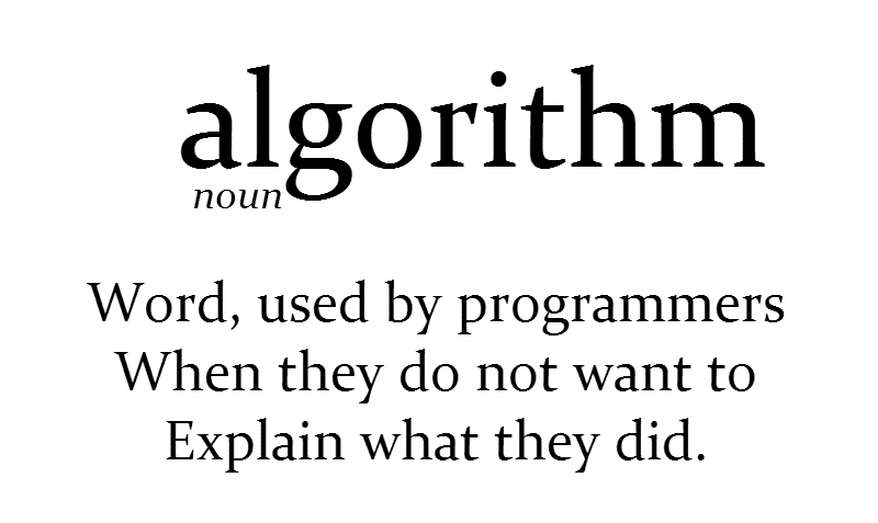 Algorithm word used by programmers
