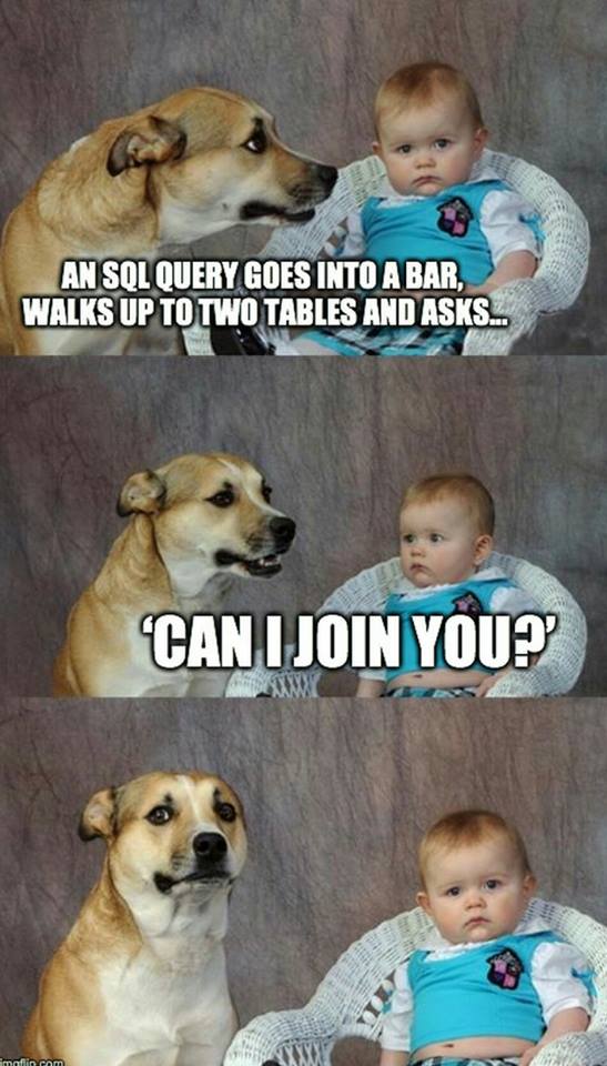 An sql query goes into a bar