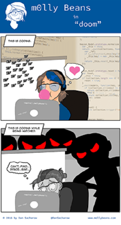 Coding Vs Coding while being watched