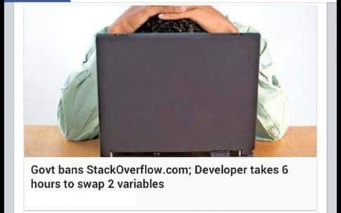 Developer takes 6 hours to swap 2 variables