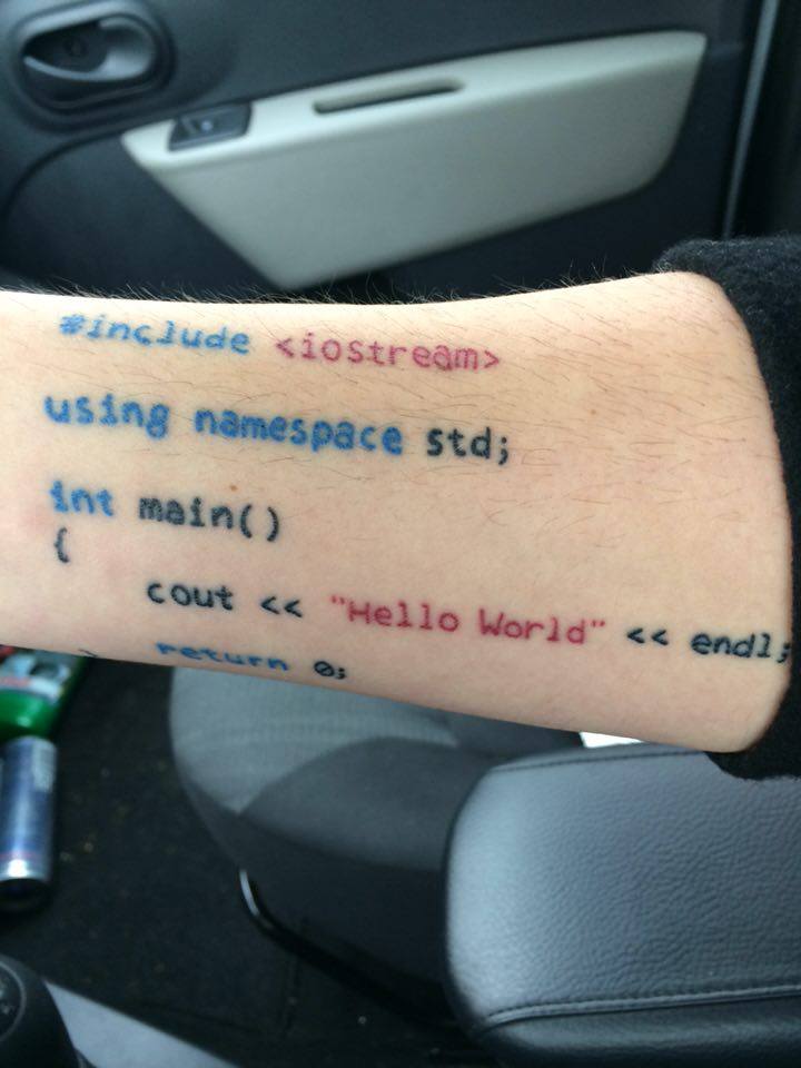 Hello world tattoos