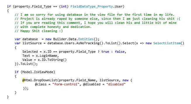 i am so sorry for using database in the view file for the first time in my life.