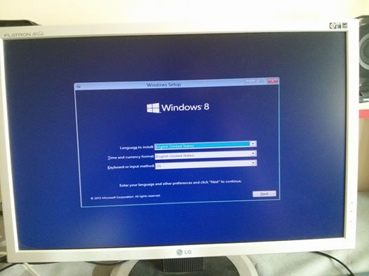 Installation windows 8