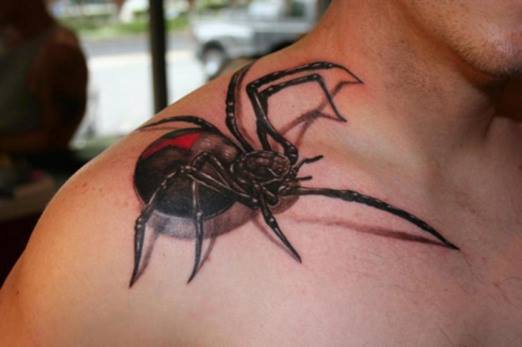 life like 3D spider tattoos