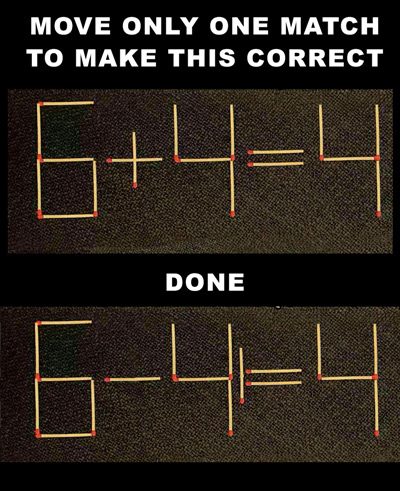 Move only one match to make this correct