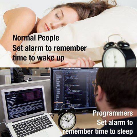 Normal people set Alarm vs Programmer set Alarm