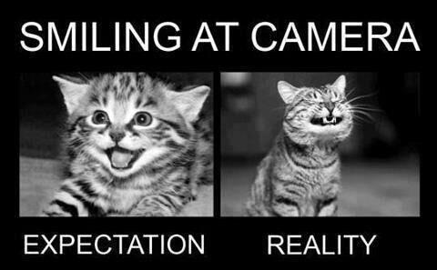 smiling  at camera