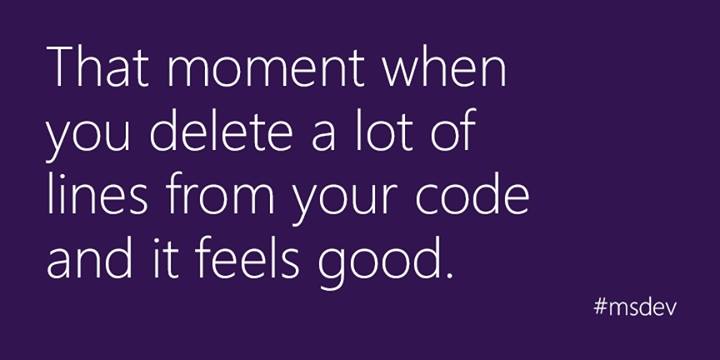 That moment when you delete a lot of lines