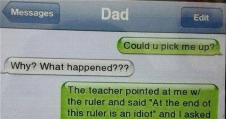 THe teacher pointed at me
