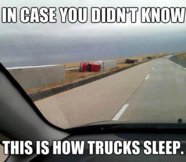 This is how Trucks Sleep