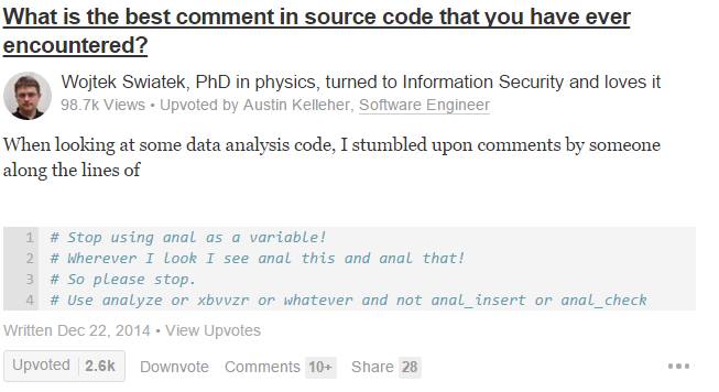 what is the best comment in source code that you have ever encountered?