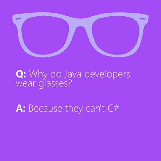 why do java developers wear glasses?