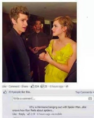 why Emma watson with spider man...
